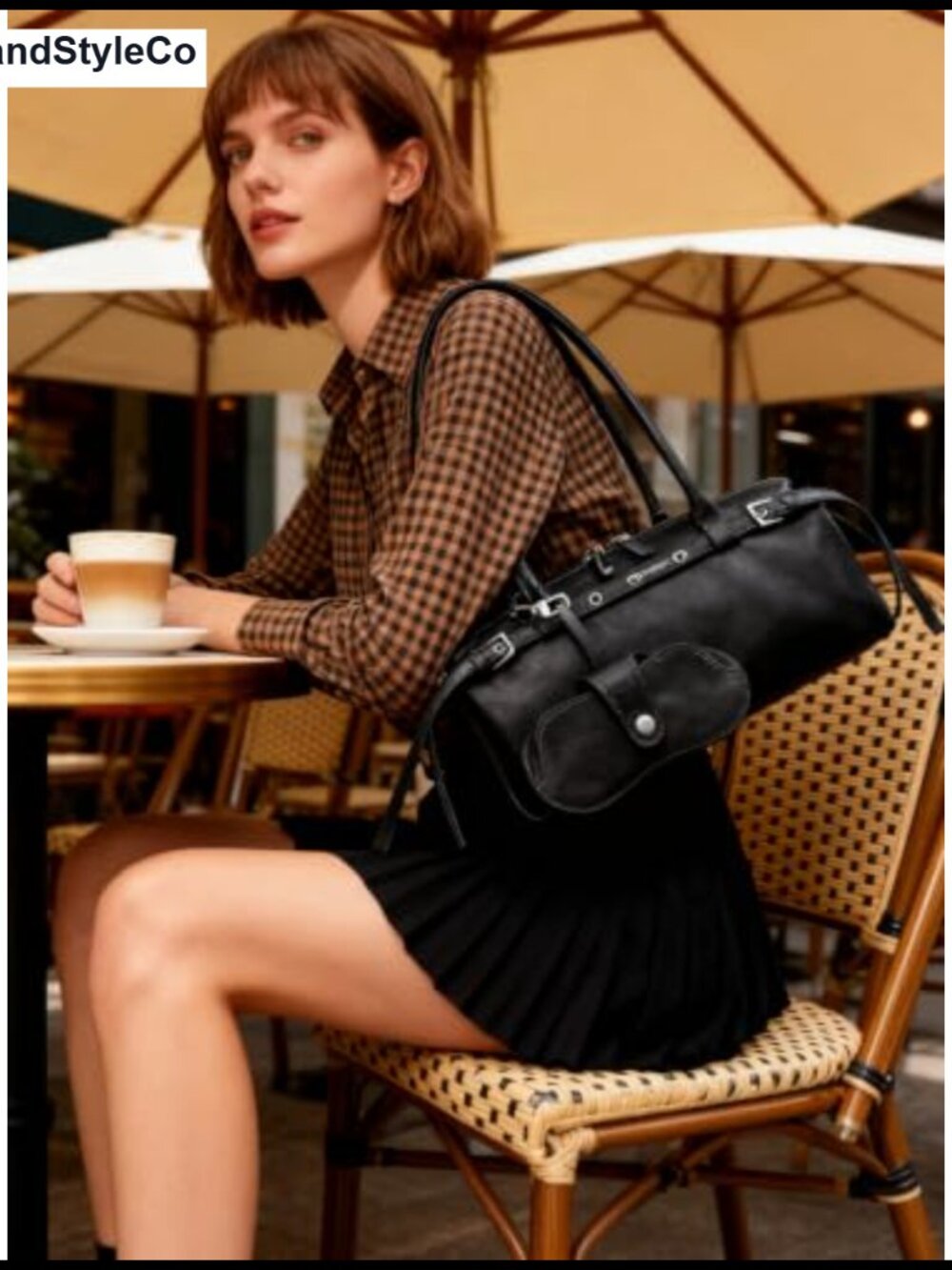 Vintage Genuine Leather Shoulder Bag for Women, Underarm Purse with Eyeglass - Picture 3 of 6